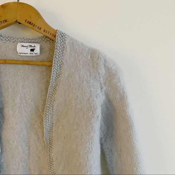 Vintage wool hand made knit open cardigan xs - Picture 4 of 8